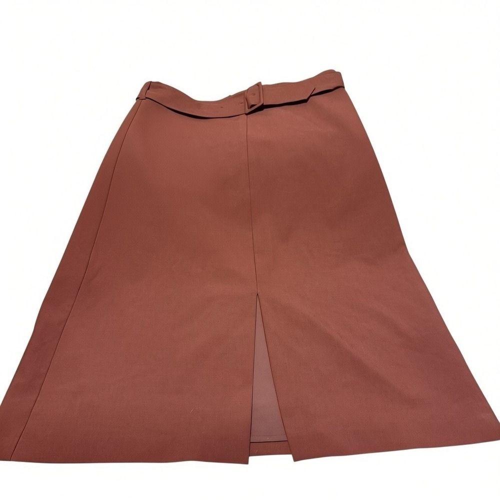 Women's 2 Tall Banana Republic‎ Brown Belted Modest Career Skirt Preowned